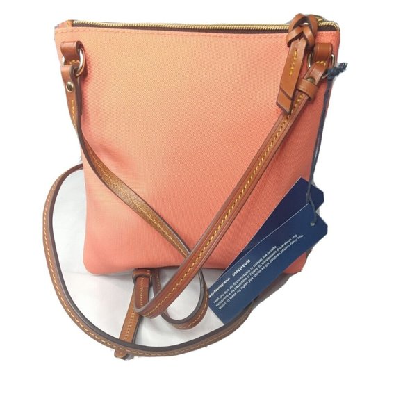Dooney & Bourke Nylon Double Zip Crossbody Bag Coral Small Size - Picture 4 of 9